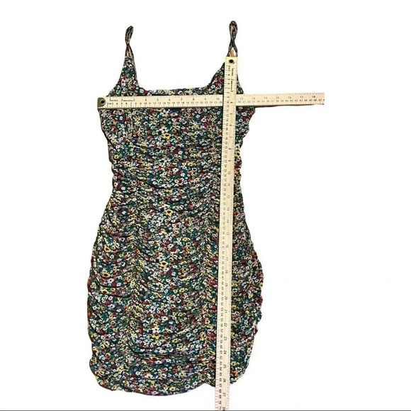 Urban Outfitters o Moonbeam Ruched Mesh Mini Dress in Green Sz M. - Picture 4 of 11